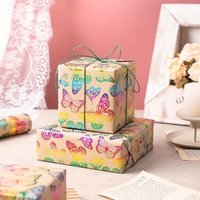 Gold leaf butterfly gift wrapping paper, laser packaging paper๏ผ43x300cm) , suitable for birthdays and party parties