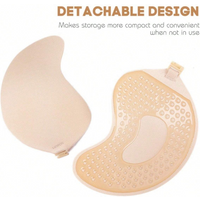 FINETOO 1Pair Women Invisible Underwear nubra Breast Patch Tow-Color Hypoallergenic Mango Cup bra Silicone Non-Falling Off Thin