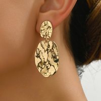 New Arrival Geometric Irregular Hammer Texture Non Pierced Ear Clips for Women Fashion Metal Gold Clip on Earrings Jewelry Gift