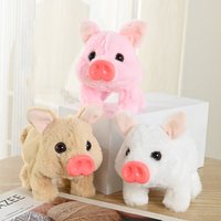 Electric Pig Plush Realistic Toy with Wagging Tail Twitching Nose Oink Sounds Animated Walking Pig Plush Toy for Boys & Girls