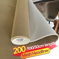 Tissu de revêtement de tête en maille pour voiture, 4MM, avec support en mousse, matériau de remplacement intérieur automobile, réparation de tissus d'ameublement de toit de voiture pour camion/SUV/RV
