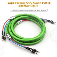 Xangsane Hi-Fi SP-6008Ag 7N OCC Silver Plated Speaker Cable Amplifier Speaker Center Cable Professional Banana Plug AV Audio