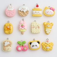 10Pcs Resin Cartoon Animal Cookie Pendant Mini Trinket Charms DIY Handmade Earring Necklace Accessories