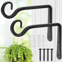 1-2PCS Metal Hanging Plant Bracket Wall Mount Plant Hook for Indoor Outdoor Flower Basket Bird Feeder Wind Chime