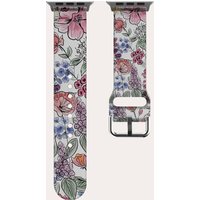 Painted Flowers Pattern For Apple Watch Band 42mm 41mm 40mm 44mm 45-38mm Bracelet iwatch Series 8 7 SE 3-6 9 10 11 Ultra3 49mm