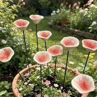 3pcs Ceramic Bee Butterfly Water Dispenser Flower Shape Colorful Bee Watering Station Bird Waterer Insect Drinking Cup Indoor