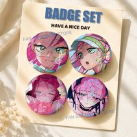 Mizi A-ALIEN STAGE 2-piece set Pins Backpack Clothes Jewelry Accessories Cartoon Round Brooch Button Badge Fans Collection Gifts