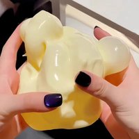 Giant Cheese Cube Squeezing Ball 6cm/7cm Ultra-thin Cheese Flour Ball Plastic Kneading Music TPR Decompression Toy Birthday Gift
