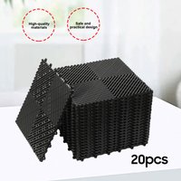 20 Stück Garagenbodenfliesen 40x40x1,8cm mit Abflusslöchern, schwarze Polypropylen-Verbindungsbodenfliesen für Autowaschanlagen, Garagen, Werkstätten und Keller, rutschfest und fleckenresistent –