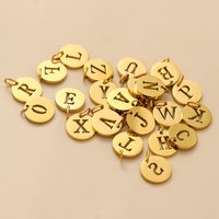 CARLIDANA Simple Hollow 18K Gold Plated Stainless Steel Alphabet 26 Initials Letter Pendant Necklace Pendant Customized Necklace