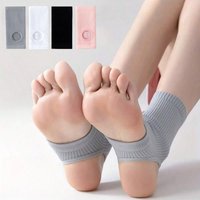 1pair Compression Ankle Socks - Knitted Ankle Support - Unisex - Breathable Moisture-Wicking Yoga Socks