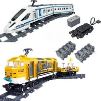 MOC rail transit luxury high-speed train model puzzle toy building blocks birthday gift
