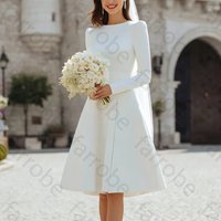 Elegant Luxury A-Line Evening Dresses Satin Long Sleeves Dress Exquisite High Quality Sexy Prom Party Gowns for Women Customized