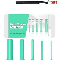 Resin Hole Maker Tool 7 Sizes Set No Drilling Silicone Hole Punch for DIY Craft Jewelry Keychain Pet Tag Beginner Friendly Kit