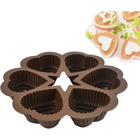 Baking mold 6-Cavity Heart-Shaped Silicone Cake Mold, Linked Heart Cake Pan Heart-Shaped Chocolate Mould,Suitable ice cubes