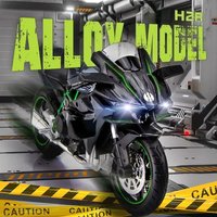 1:12 Kawasaki Ninja H2R Motorcycle Model Sound Light Motor Model Toy Diecast Alloy Car Model Collectible Gift