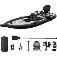 Favorite High Quality Inflatable Drop Stitch Kajak Fishing Surfing Canoe Rowing Boat Pedal Kayak for Adult