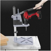 Silver Single Hole Electric Drill Bracket – Stable Fixed Power Tool Support Accessory, Fit for Floor Type Drill Press
