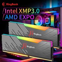 KingBank RGB DDR5 RAM Memory 2x32GB / 2x16GB Set 6400MHz SK Hynix A-die Chips CL32 Computer Memory with Heatsink Black