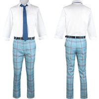 Anime My Dress-Up Gojo Wakana Cosplay Costume Wig School Uniform Blue Pants Shirt Halloween Costumes for Menx;8'm6,