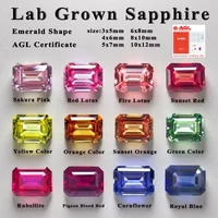 Lab Grown Pink Sapphire Emerald Cut Shape High-quality DIY Charms Jewelry Rings Earring Making Main Materials Selectable AGL