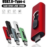 2IN1 Type C USB Flash Drives4GB 8GB 16GB 32GB 64GB 128GB OTG Pen Drive Memory Stick USB Key 2.0 Pendrive For Android PC Laptop