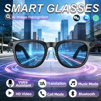 New Smart Camera Glasses 800W HD Camera Bluetooth V5.3 AI Voice Assistant AI Translation Dual-mic Noise Reduction Smart Glasses