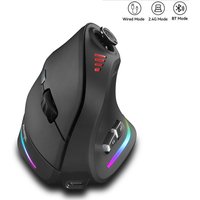 Wired Wireless Vertical Mouse with jostik Gaming Mouse Rgb Backlit Programmable Button 24000DPI Ergonomic Mice for Mac Windows