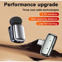 Wireless Lavalier Microphone Recording for Streaming Compatible with MINI Smartphones for Live Streaming Vlogging Interviews