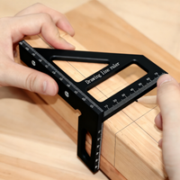 45°/90° 3D Miter Triangle Ruler, Plastic Multi-Angle Square Protractor for Carpentry Layout Measuring Drawing Line Diy Hand Tool
