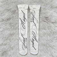 Women's slim fit knee high socks Japanese summer Gothic fashion white knee high socks casual retro Y2K E-girl sweet Harajuku