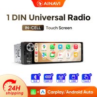 Autoradio AINAVI 1 DIN Carplay Universel Linux K40 Multimédia pour Voiture Écran Tactile IPS HD 1280*480 Carplay Sans Fil Android Auto SWC Type-C USB BT 5.0 4G GPS Autoradio