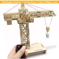 Handmade Remote Control Tower Crane Lifting Crane Models & Building Toy Science &Education Model Toy for Children Imagination