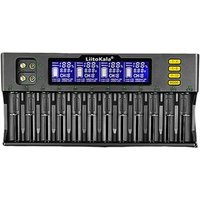 LiitoKala Lii-S12 Battery Charger 12 Slots with LCD for Li-ion LiFePO4 Ni-MH Ni-Cd Compatible with 9V 21700 26650 18350 18650 16