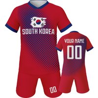 South Korea Custom Kids Football Jersey Kit Personalized Soccer Uniform with Name Number Youth Team Shirt Boys Girls Fans Gift