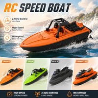 2.4GHz RC Speed Boat High-Speed Remote Control Electric Boat for Pools & Lakes, Waterproof RC Yacht Toy for Kids & Adults