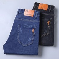 Men Fashion Straight Jeans Men 2025 New Stretch Slim Fit Pants Comfortable Soft Business Denim Trousers Male Brand Clothing