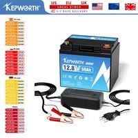 KEPWORTH 12V 50Ah LiFePO4-Akku mit 50A BMS, Güteklasse A-Zellen, für Solar-/Wohnmobil-/Marine-/Trolling-Motor, leichtes und kompaktes Design