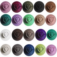 High Quality Heart Design Vegan Suede Hat Wide Brim Blank Style Wide Brim Hat Panama Hat