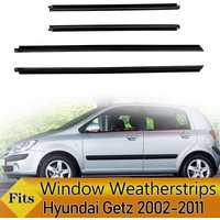 4PCS Outer Windows Rubber Weatherstrip Waterproof Pressure Sealing Belt Moulding Trim For Hyundai Getz 2002-2011 5Door HatchBack