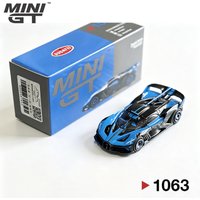 In Stock MiniGT 1063 Ready To Ship 1:64 Bugatti Bolide Black Blue Full Carbon Hypercar LHD Diecast Model Car MGT01063