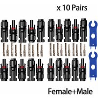 10 Paar männliche und weibliche Solarpanel-Stecker, verwendet für Solarkabel, geeignete Kabelquerschnitte 2,5 mm2 ~ 6,0 mm2