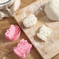 2/6pcs Hello cute Kitty Anime Fruit Mold Cute PVC Biscuit & Food Shaping Tool Perfect For Kawaii Birthday Gifts