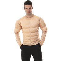 Muscle Man T-Shirt Roleplay Fake Biceps Fake Abs Funny Adult Muscle T-Shirt Clothing Kids' Boy's Wear