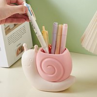 Cute Snail-shape Pen Holder Container Creative Makeup Brush Storage Box for Home Office Supplies Back to School Gifts