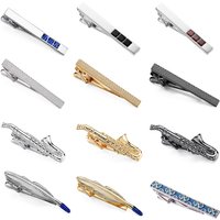 High quality music crystal saxophone AK machine gun tie clip fashionable men's tie accessory design carved ship anchor tie clip