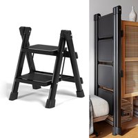 2/3/4 Step Foldable Collapsible Folding Step Stool with Wide Pedal Ladder Stool Sturdy Steel Ladder for Household Garage Storage