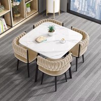 Light luxury granite board 4-piece set Modern simple dining table and chair set