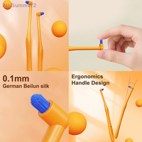 {MX} 1/2/5Pcs Small Head Single Tuft Interdental Brush Dental Soft Orthodontic Toothbrush Deep Oral Cavity Cleaning Bush