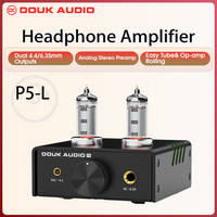 Douk Audio P5 Mini-Röhren-Kopfhörerverstärker, Desktop-Stereo-Audio-Vorverstärker mit 4,4/6,35-mm-Buchse